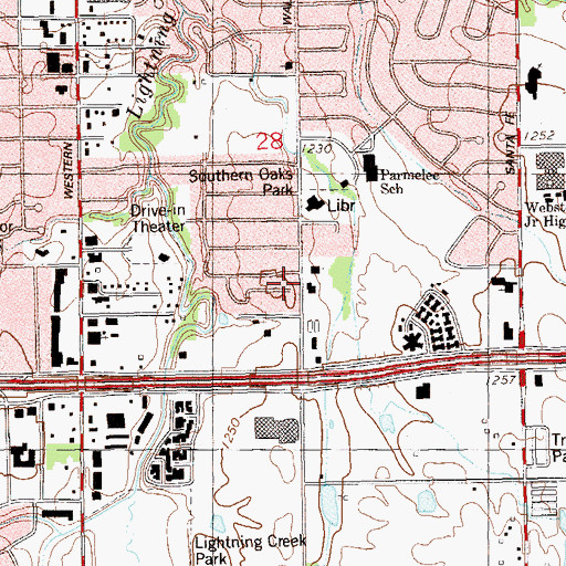 Topographic Map of Central Church, OK