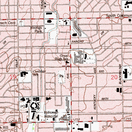 Topographic Map of Centro Christiano Fe A Dios, OK
