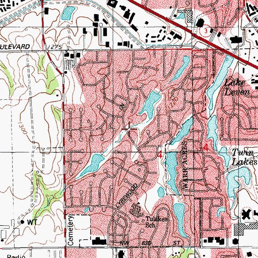 Topographic Map of Christ Community Fellowship Church, OK