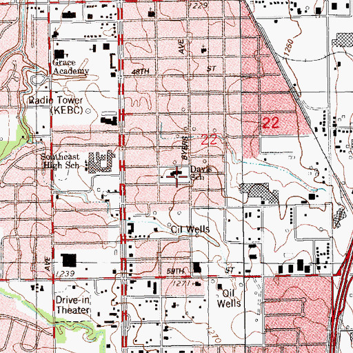 Topographic Map of Christ Community Baptist Church, OK