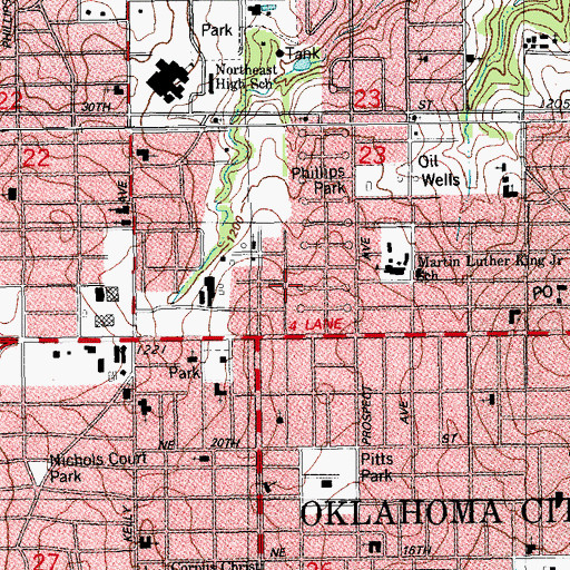 Topographic Map of Christ Evangelist Baptist Church, OK