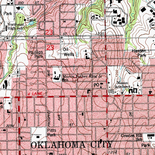 Topographic Map of Christ Baptist Church, OK