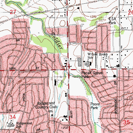 Topographic Map of Christian Fellowship Church, OK
