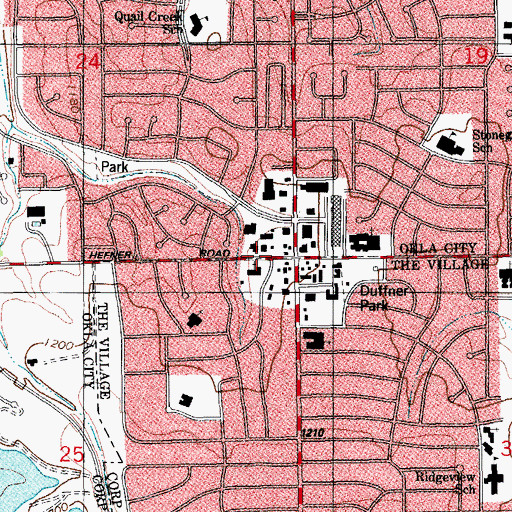 Topographic Map of Christian Science Church, OK