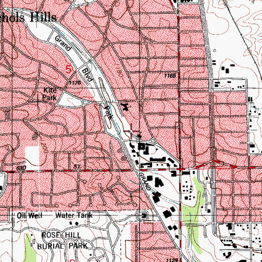 Topographic Map of Christian Science Church, OK