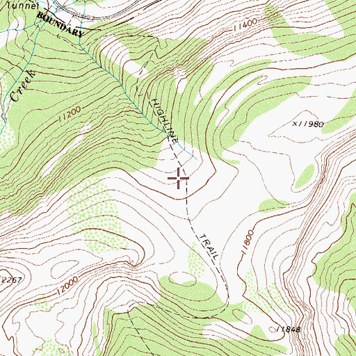 Topographic Map of Highline Trail, CO