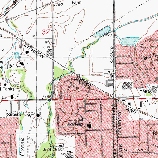 Topographic Map of Christlife Church of God, OK