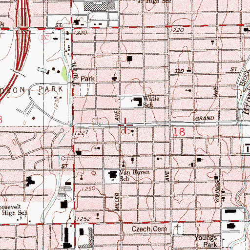 Topographic Map of Church of Christ Capitol Hill, OK