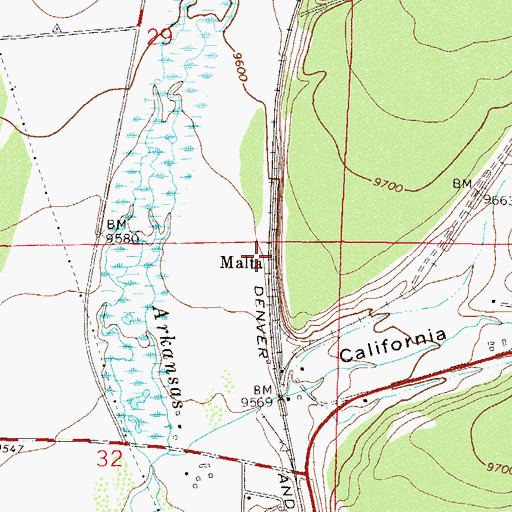 Topographic Map of Malta, CO