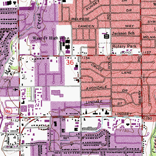 Topographic Map of Saint Stephens United Methodist Church, OK