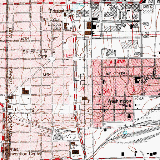 Topographic Map of Church of God in Christ, OK