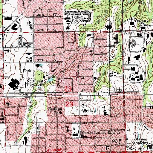 Topographic Map of Church of God in Christ, OK