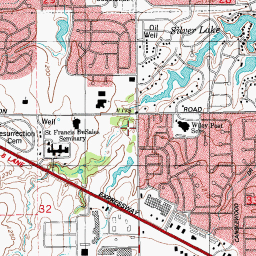 Topographic Map of Church of God State Offices, OK