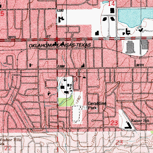 Topographic Map of Church of the Bible Covenant, OK