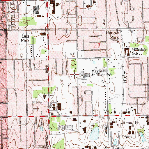 Topographic Map of Church of the First Born, OK