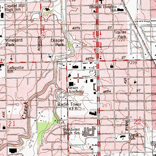 Topographic Map of Church of the First Born, OK