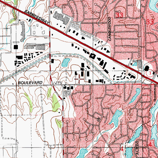 Topographic Map of Church of the Holy Spirit, OK
