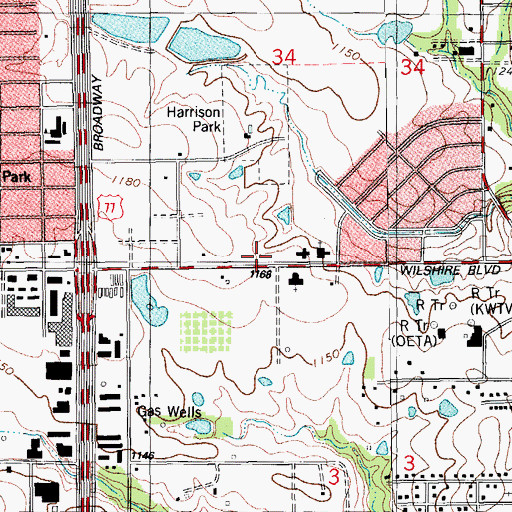 Topographic Map of Church of the Living God, OK