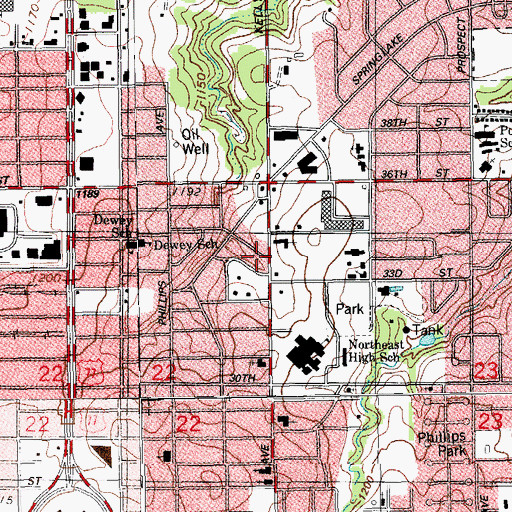 Topographic Map of Church of the Living God, OK