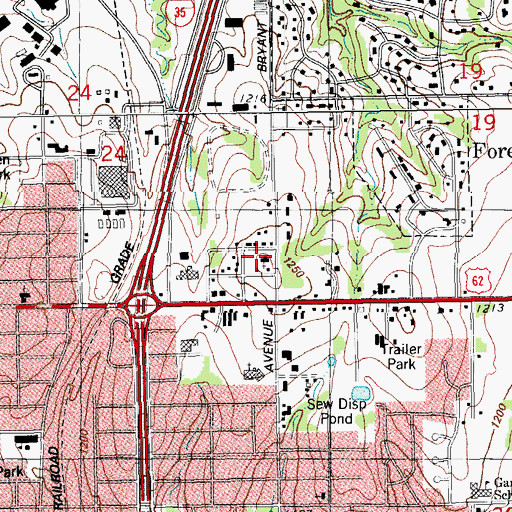 Topographic Map of Church of the Living God, OK