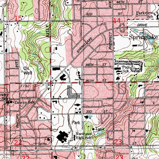 Topographic Map of Church of the Living God, OK