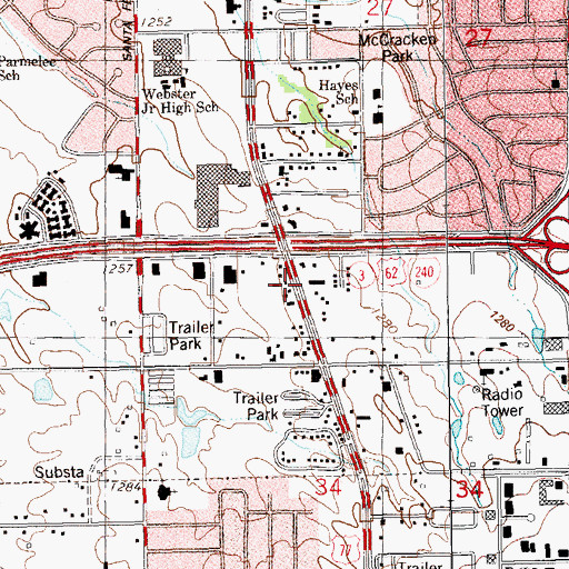 Topographic Map of Church of the Rock-South Oklahoma City, OK