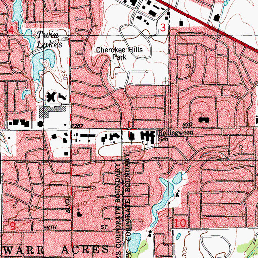 Topographic Map of Church of the Savior, OK