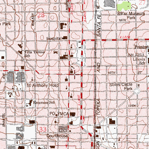 Topographic Map of City Church, OK