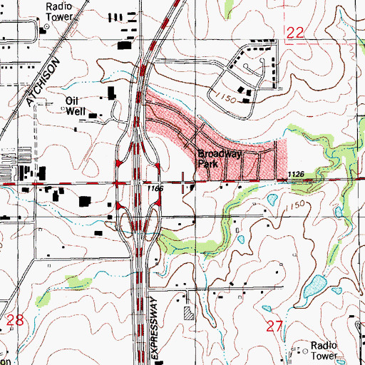 Topographic Map of Clegg Memorial United Methodist Church, OK