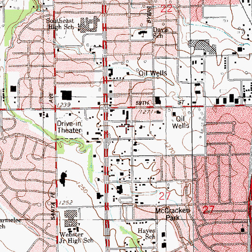 Topographic Map of Community Christian Church, OK