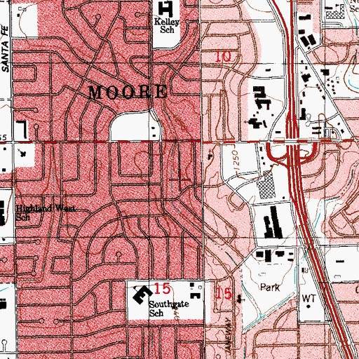 Topographic Map of Community Cupboard Church, OK