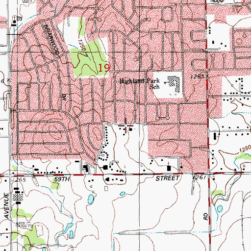 Topographic Map of Community Lighthouse Church, OK