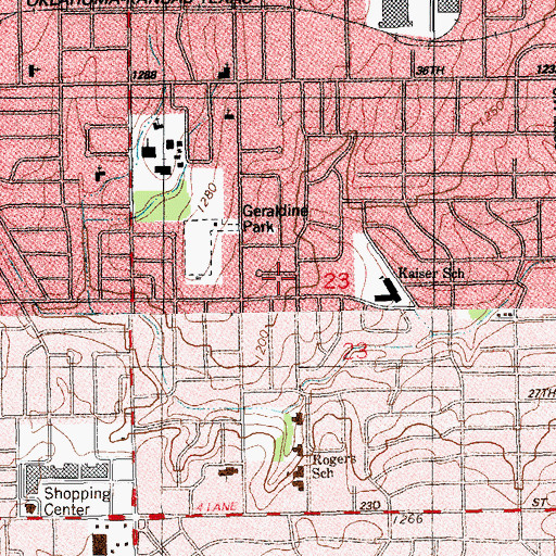 Topographic Map of Covenant Life Church, OK