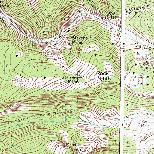 Topographic Map of Sullivan Mine, CO