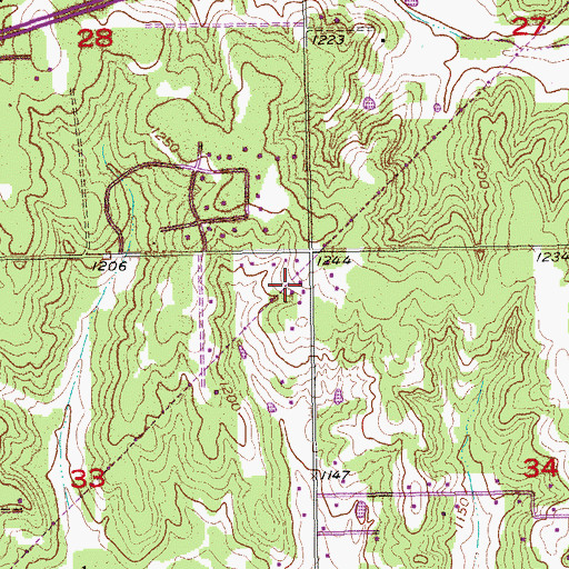 Topographic Map of Crestview Baptist Church, OK