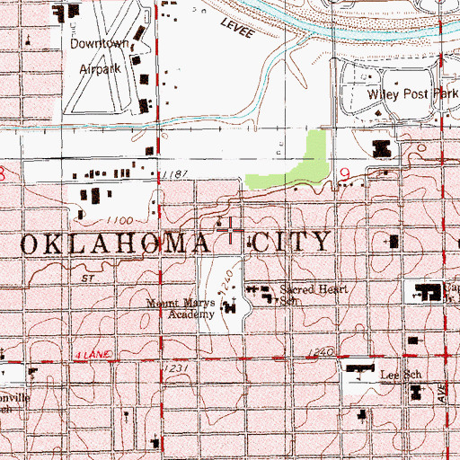 Topographic Map of Cristo Rey Lutheran Church, OK