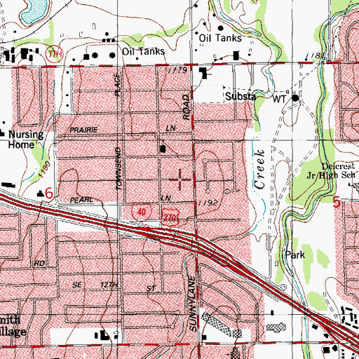 Topographic Map of Del Haven Tabernacle, OK
