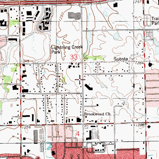 Topographic Map of Draper Park Christian Church, OK