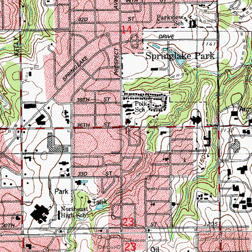 Topographic Map of East Side Church of Christ, OK