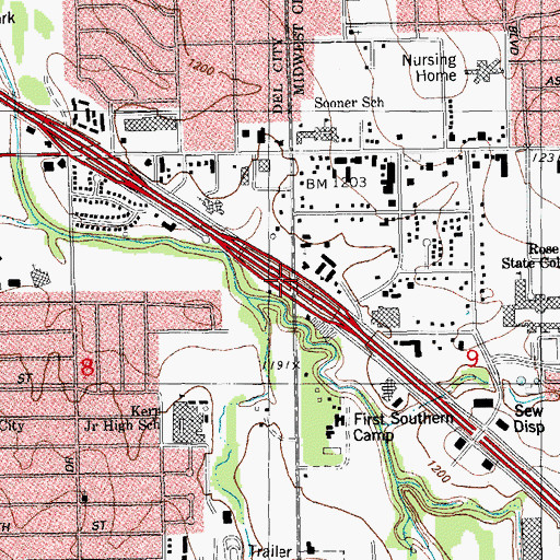 Topographic Map of Eastminster Presbyterian Church, OK