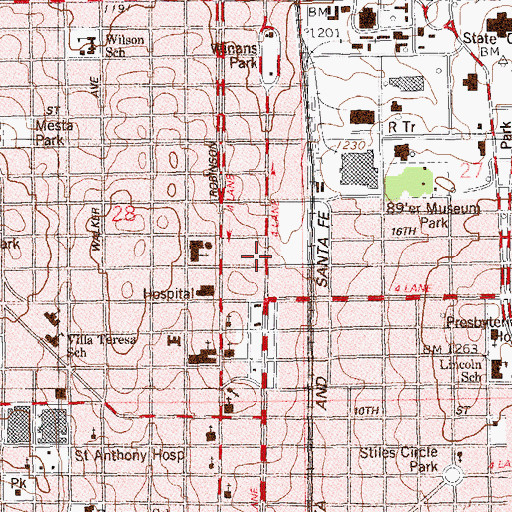 Topographic Map of Eastside Church of God, OK