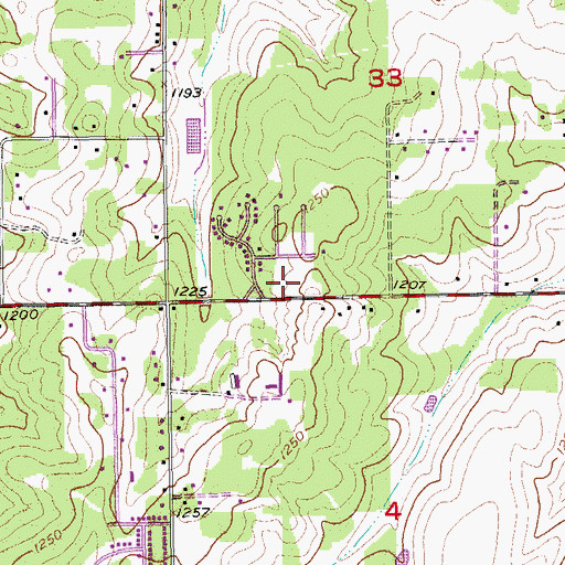 Topographic Map of Eastwood Baptist Church, OK