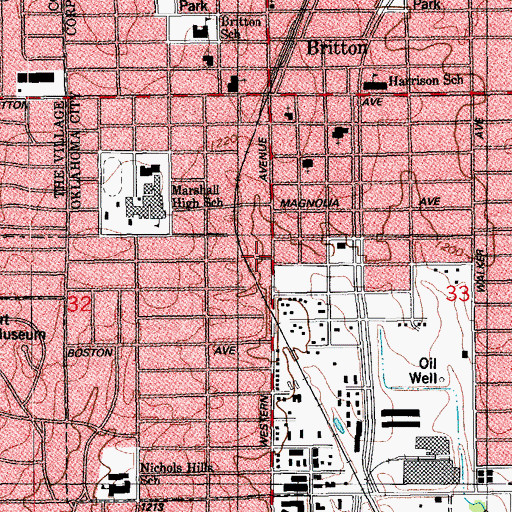 Topographic Map of Emmanuel Tabernacle Paw, OK