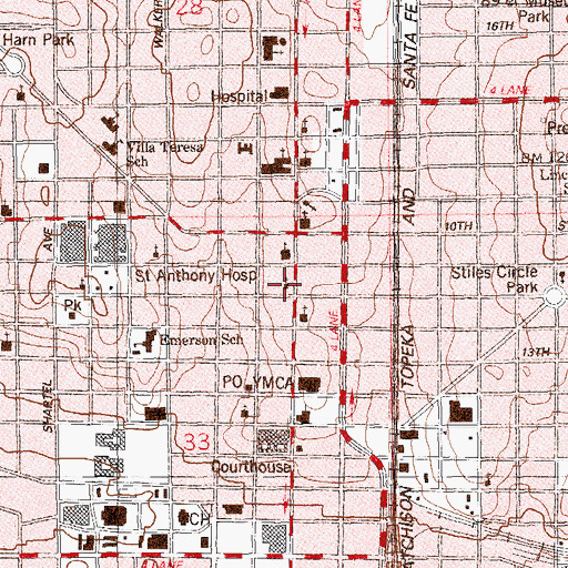 Topographic Map of Episcopal Diocese of Oklahoma, OK
