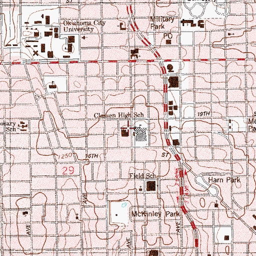 Topographic Map of Epworth United Methodist Church, OK