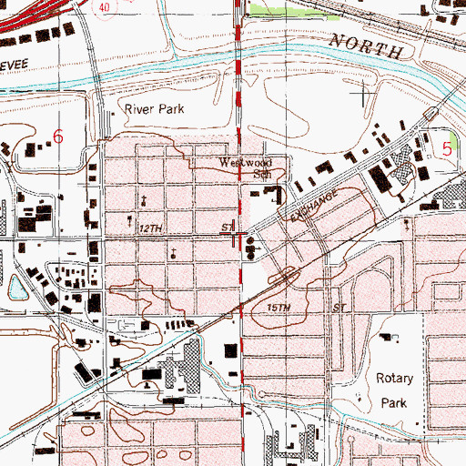 Topographic Map of Exchange Avenue Baptist Church, OK