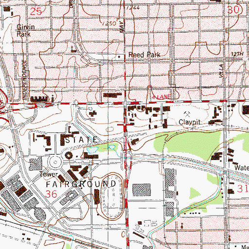 Topographic Map of Faith Fellowship Church, OK