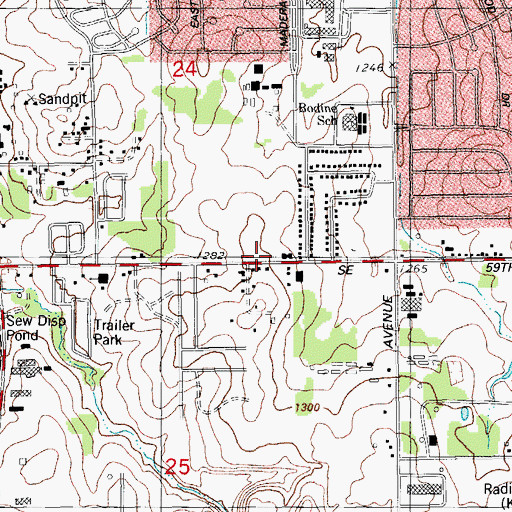 Topographic Map of Faith Hope and Love Missionary, OK