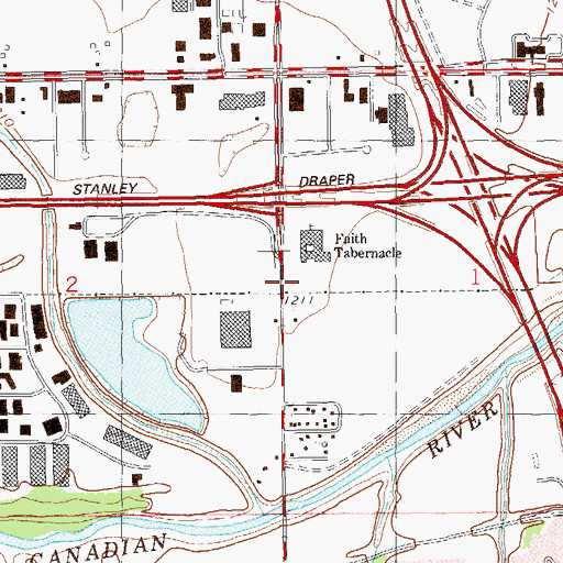 Topographic Map of Faith Tabernacle Association Incorporated, OK