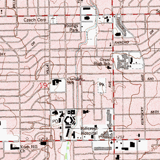 Topographic Map of Faith Worship Center, OK